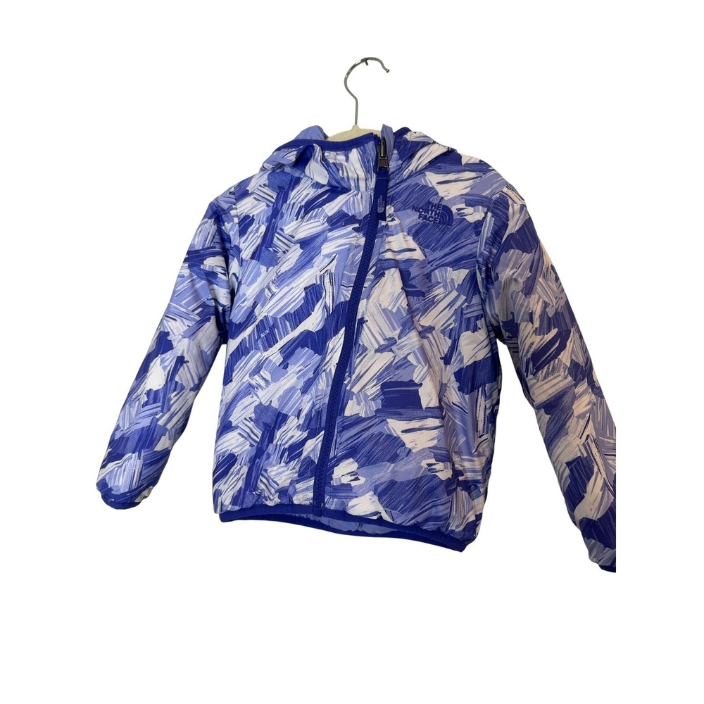 The North Face Jacket Kids 18-24 Months Blue Hooded Puffer Geometric Full Zip
